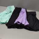 Real Essentials 4 Pack: Women's Basic Casual Stretchy Mini Skirt - Skater A-Line Flowy Flared (L)
