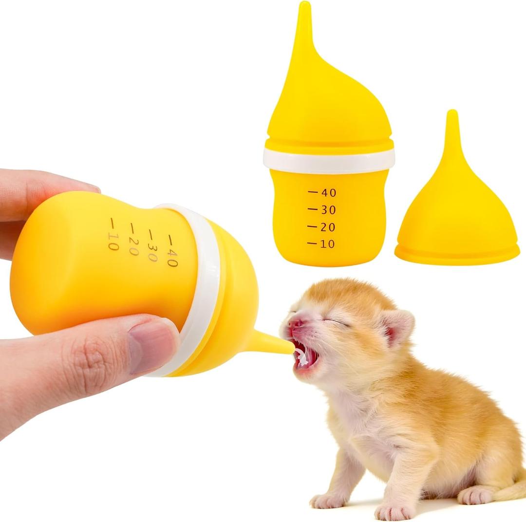 Pet Feeding Bottle for Puppies and Kittens,40ml Yellow
