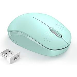 seenda Wireless Mouse, 2.4G Noiseless Mouse with USB Receiver - Portable Computer Mice for PC, Tablet, Laptop with Windows System - Mint Green