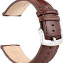 OTTOODY Alligator Grain Leather Watch Bands, Quick Release Top Grain Leather Watch Straps for Men & Women - Choice of Color & Width 18mm, 20mm, 21mm or 22mm, Wristband for Watch & Smartwatch