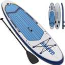 Garvee Inflatable Stand-up Paddle Board, 10.6' x 32'' x 6'', Manual Pump, with Camera Mount, White & Blue