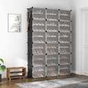 ROJASOP Portable Shoe Rack Organizer, 72 Pairs Covered Shoe Rack Shoe Organizer for Closet Entryway 12-Tier Shoe Storage Cabinet Space Saver Closed Shoe Organizer Cabinet with Doors