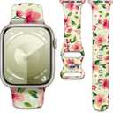 Sport Watch Band Compatible with Apple Watch 38mm 40mm 41mm, Waterproof Adjustable Soft Silicone Replacement Smartwatch Band for iWatch Series 10 9 8 7 6 5 4 3 2 1 Ultra for Women & Men