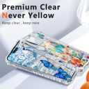 PIXIU Case for iPhone 16 Pro Compatible with Magsafe, Laser Glossy Pattern,Cute Curly Wave Clear TPU Bumper Military Grade Drop Protection Phone Cover for Women/Girls -Butterfly/Floral