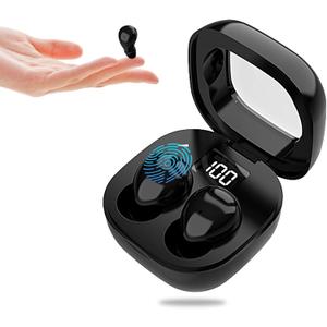 Invisible Sleep Earbuds, Smallest Sleep Headphones for Side Sleepers Low Profile Micro Tiny Discreet Hidden Earbuds for Work, Wireless Mini IPX5 Waterproof for Small Ear Canals, DeepBlack