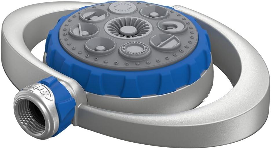 Orbit Metal 8-Pattern Turret Sprinkler Adjustable Spray, Weighted Base, Covers Up to 35 ft (28252)