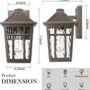 Darkaway Outdoor Sconce Lights Wall Light Fixtures, Exterior Porch Light Outdoor Sconce Anti-Rust Waterproof Aluminum Outside Light with Water Ripple Glass for Patio Yard Doorway Garage