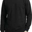 Zylioo Men Tall Sweatshirt Crewneck Pullover Long Fit Soft Casual Sweatshirt Top for Tall Men Daily Wear (Black, XXL)