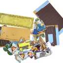 Autom Chipboard 23 Piece Christmas Tabletop Manger Nativity Set