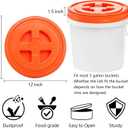 Hacaroa 3 Pieces 5 Gallon Bucket Lids, 12 Inch Plastic Screw Top Seal Lids, Leak-proof Reusable Bucket Twist Lid Caps for Pet Food, Grain, Paint Storage Buckets, 3 Colors