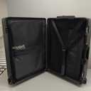 LEVEL8 Zipperless Checked Luggage with Aluminum Frame, Upgraded Medium Hardside Suitcase with Spinner Wheels, Metal Travel Luggage with Double Tsa Locks, 24 Inch, Black