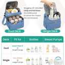 Breastmilk Cooler Bag - Large Capacity 12L & 10-Hour Insulated Bottle Cooler Bag with Detachable Divider for Tall Baby Bottles | Dual Deck Lunch Box for Women | Breast Pump Bags for Work