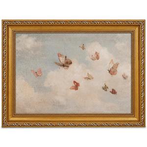 Butterfly Cloud Canvas Wall Art,Cottagecore Nursery Wall Decor24x16in
