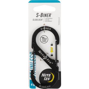 Nite Ize - LSB4-01-R3 LSB4-11-R3 S-Biner Slide Lock Carabiner, Black, #4