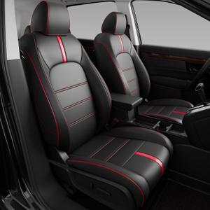 PTYYDS Seat Covers Compatible with 2023-2025 Honda CRV Seat Covers Red Carbon PU Leather Car Full Set Protector Replacement for 2023 2024 2025 Honda CRV Accessories