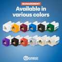 Everest 90 Angled RJ45 Cat6 Keystone Jacks 50-Pack in White - Slim Profile Female RJ45 Connectors - Cat 6 Keystone Jack - Compatible with 90 Angled Speed Termination Tool - easyJACK