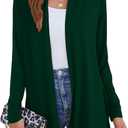 Ladlop Women's Lightweight Open Front Cardigans Long Sleeve Casual Soft Drape Fall Cardigan (XX-Large, Dark Green)