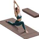 Foldable Yoga Excercise Mat 71"L x 24"W, Odourless Light Weight POE Mat For Home Fitness and Gym Workouts, 1/4 inch Non-slip design for All Types of Yoga Pilates