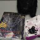 Halloween Spider Web Lights Decoration 250 LED Light up Spider Webs Halloween Decorations Outdoor with 59" Large Spider & 3.53 oz Stretch Cobweb 16.4 Ft Giant Web with 8 Modes (Orange)