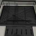 Dish Drying Rack for Kitchen Counter - Large Dish Rack with Drainboard, Rustproof Dish Drainer with Utensil Holder for Sink, Black