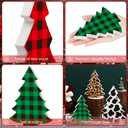 2 x BBTO 6 Pieces Buffalo Plaid Tiered Tray Decor Wood Table Christmas Tree Rustic Wooden Pine Decor Christmas Tree Sign Xmas Table Centerpieces Sanding Wood Sign for Home Fireplace