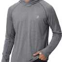 Roadbox Mens UPF 50+ Fishing Shirts, Long Sleeve UV Sun Hoodie, Hiking Running Swim Athletic Workout Shirt S