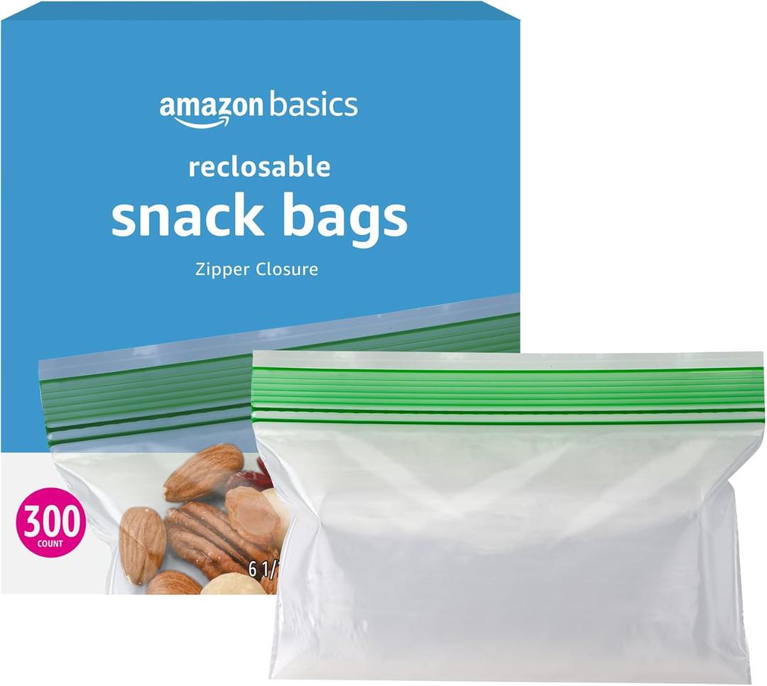 Amazon Basics Snack Storage Bags, 300 Count (Clear)