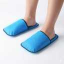 Gel Cold & Hot Therapy Slippers - 360 Full Foot Coverage for Plantar Fasciitis, Neuropathy, and Swelling Relief - Pliable Gel Ice Pack Wrap for Post-Surgery, Chemo, and Sore Feet(Blue, Large) 