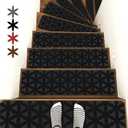 RIOLAND Non-Slip Carpet Stair Treads for Wooden Steps Indoor, 8" X 30", 15 Pack Peel and Stick Stair Treads Runners for Kids Elders and Pets, Black