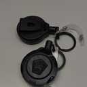 MNGARISTA Upgraded Heavy Duty Retractable Keychain with Belt Clip, 10 OZ Retraction, 31.5" Stainless Steel Cord Key Chain, 3K Carbon Fiber ID Badge Reel Holder with Badge Strap and Key Ring, 2 Pack