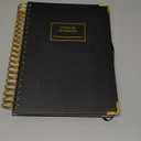 Huhuhero 5 Subject Notebook, 240 Pages Lined Spiral Journal College Ruled, 7.6" x 10.5 B5 Hardcover Journaling Notebooks for Work Note Taking, College School Supplies, Black