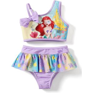 Disney Toddler Baby Girls 2PCS Bathing Suits UPF50+ Rash Guard Swimsuit Set