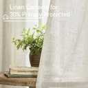 2 x LAMIT 68 inch Semi Sheer Linen Curtains 2 Panels Set, Cream Ivory Light Filtering Panels Back Tab and Rod Pocket Neutral Drapes for Kitchen/Window/Sliding Glass Door, 52 x 68 Inch