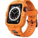 GELISHI Bands Compatible for Apple Watch Band 46mm 45mm 44mm 42mm, Men Sport Rugged Band with Protective Case for Watch Series 11 10 9 8 7/ SE 3/2/1/ Series 6 5 4 3 (Orange)