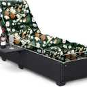 Outdoor Chaise Lounge Chair Cushion, Waterproof Non-Slip Patio Chaise Lounge Cushions for Outdoor Furniture, Thickened Patio Pool Lounge Chair Cushion, 76.4 x 22.8 x 4.7 Inches, Green Floral