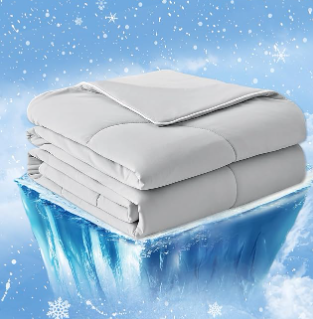 Cozy Bliss Cooling Comforter Queen Size, Cooling Blankets for Hot Sleepers and Night Sweats, Gray Summer Comforter for Queen Size Bed, Breathable Soft Lightweight Silk Smooth