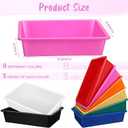 24 Pack Paper Organizer Bins Letter Flat Storage Tray Colorful Plastic Turn in Tray Classroom File Holder Baskets for Classroom, Office, Teacher Book School Supplies and Home, Assorted Colors