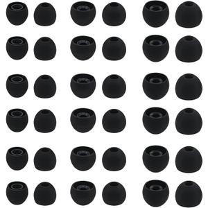 2 x Rqker Eartips Compatible with in-Ear Earbuds with Inner Hole 3.8mm-4.8mm, 18 Pairs S/M/L Sizes Soft Silicone Tips Ear Tips Replacement Earbuds Tips, Compatible with Most in-Ear Earbuds 18 Pairs Black
