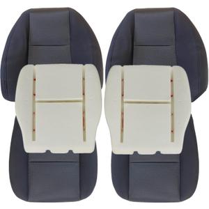 NLQR Driver & Passenger Side Bottom & Top Lean Back Replacement Cloth Seat Covers & Foam Cushions fit for Chevy Silverado Tahoe Suburban Avalanche GMC Sierra Yukon 1500 2500HD 3500HD 2007-2014 Black