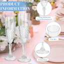 12 Pcs Plastic Champagne Flutes,White Champagne Glasses Bulk, Made of Durable Plastic Material Can be Used for Weddings, Everyday Fun Parties and More!