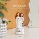 Resin Sister Figurine Statue, 6" Hand-Painted Friendship Sculpture for Best Friends, Sisters, Women  Unique Gift for Birthday, Christmas, Elegant Home Decor Keepsake with Best Wishes Card (White)