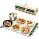 Electric Warming Tray - Silicone Heating Mat for Food with 4 Level Temperature, Raised Feet Protects Table, Roll Up Buffet Hot Plates Heat Pad, Portable Food Warmer for Parties, Home Dinner, Travel