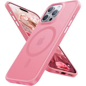 TORRAS Magnetic Guardian Designed for iPhone 15 Pro Max Case, Military Grade Drop Tested, Compatible with MagSafe, Slim Phone Case for iPhone 15 Pro Max 6.7in Women, Pinkish Titanium