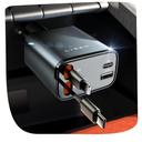 LISEN Retractable Car Charger, for Valentines Day Gifts for Him Her, 69W Cars Adapter USB C Fast Charger for iPhone 17 15 11, Car Accessories Gadgets for Men, Anniversary Birthday Gifts for Men Women