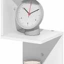 Furinno Rossi Corner Floating Shelves for Wall, 5-Tier Corner Square Wall Shelf, S-Shape Radial Floating Book Shelf, Easy Assembly, for Bathroom, Bedroom, Living Room, White