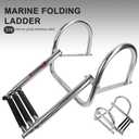 3 Step Pontoon Boat Ladder, Pontoon Ladders for Pontoon Boats, Stainless Steel Rear Entry Inboard Ladders Over Platform
