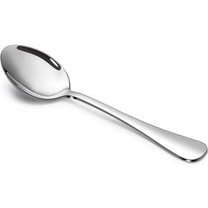 SANTUO Stainless Steel Dinner Spoon Set, 12 Piece 7.3" Silverware, Table Soup Spoons, Mirror Finish, Dishwasher Safe (7.3Inch)