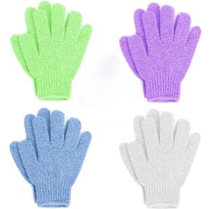 Exfoliating Bath Gloves, Pack of 4