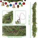 9FT Christmas Cedar Garland, 2Pcs Artificial Real Touch Realistic Greenery Christmas Pine Garland for Fireplace Mantel Table Stairs Indoor Outdoor Holiday Decoration