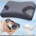 IKSTAR 5.0 CPAP Pillow for Side Sleeper - Adjustable Height/ Neck Support - Memory Foam Pillow Suitable for All CPAP Mask Users-Ideal for Side Back Sleeper-Reduce Air Leaks